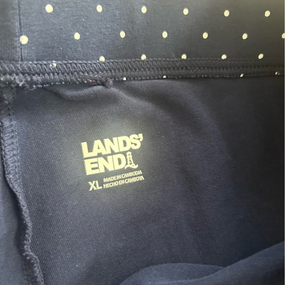 Lands' End Womens Shore Stretch Knit Capri Navy Polka Dot/ Black (2) Size XL - Picture 9 of 11